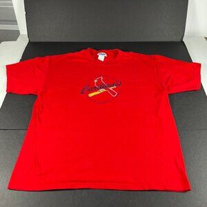 Y2K CSA MLB St Louis Cardinals Baseball Shirt Extra Large Red Embroidered Tee